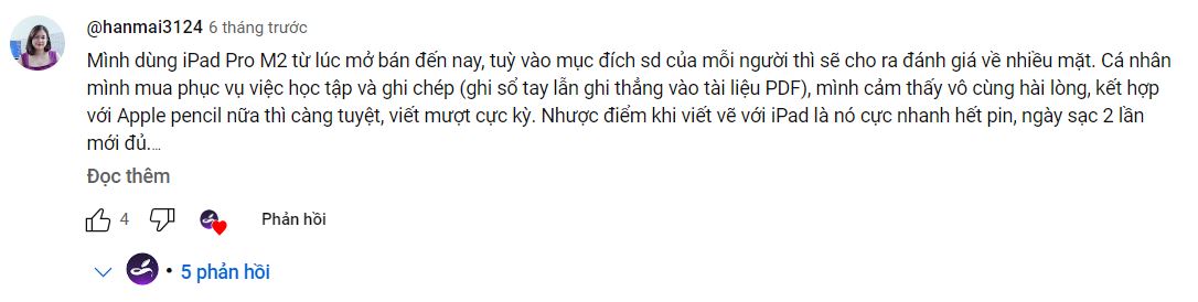 Review iPad Pro M2 từ những khách hàng đã sử dụng